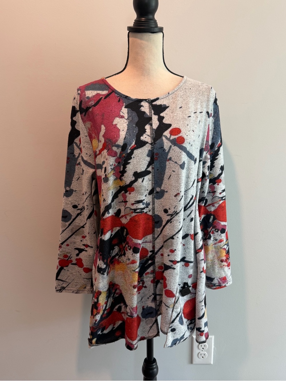 Shana Art to Wear Abstract Top Blouse with Pockets Women’s size Large
